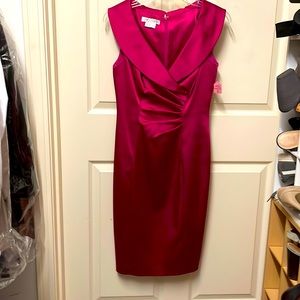 NWT Pink Satin Kay Unger Satin dress